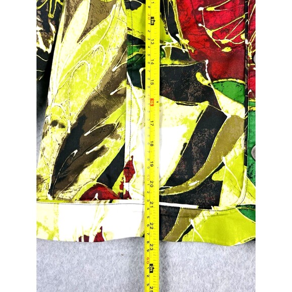 Chicos Art to Wear Floral Blazer Womens 3 Multicolor Button Front Jacket - Picture 9 of 12